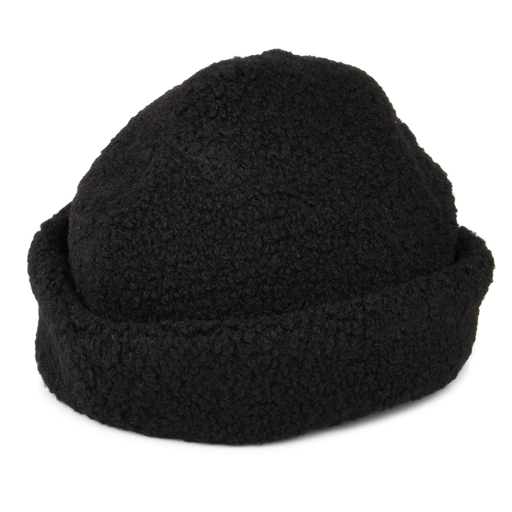 Brixton Hats Ginsburg Faux Sherpa Winter Hat - Black
