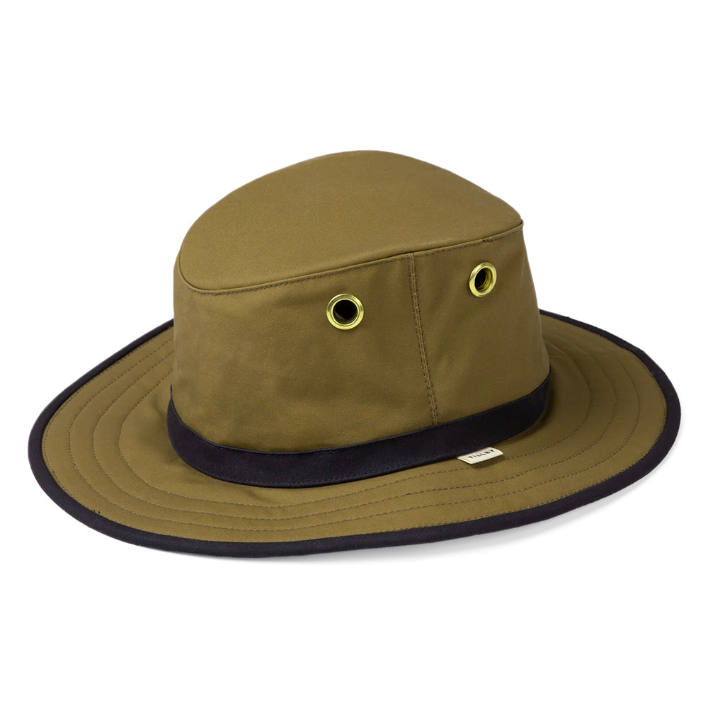 Tilley Hats TWC7 Waxed Cotton Outback Hat - Tan-Navy
