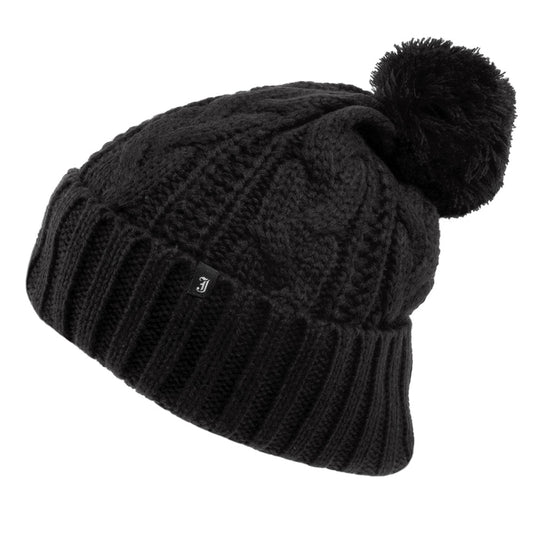 Jaxon & James Cable Knit Bobble Hat - Black
