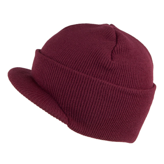Dorfman Pacific Hats Peaked Beanie Hat - Burgundy
