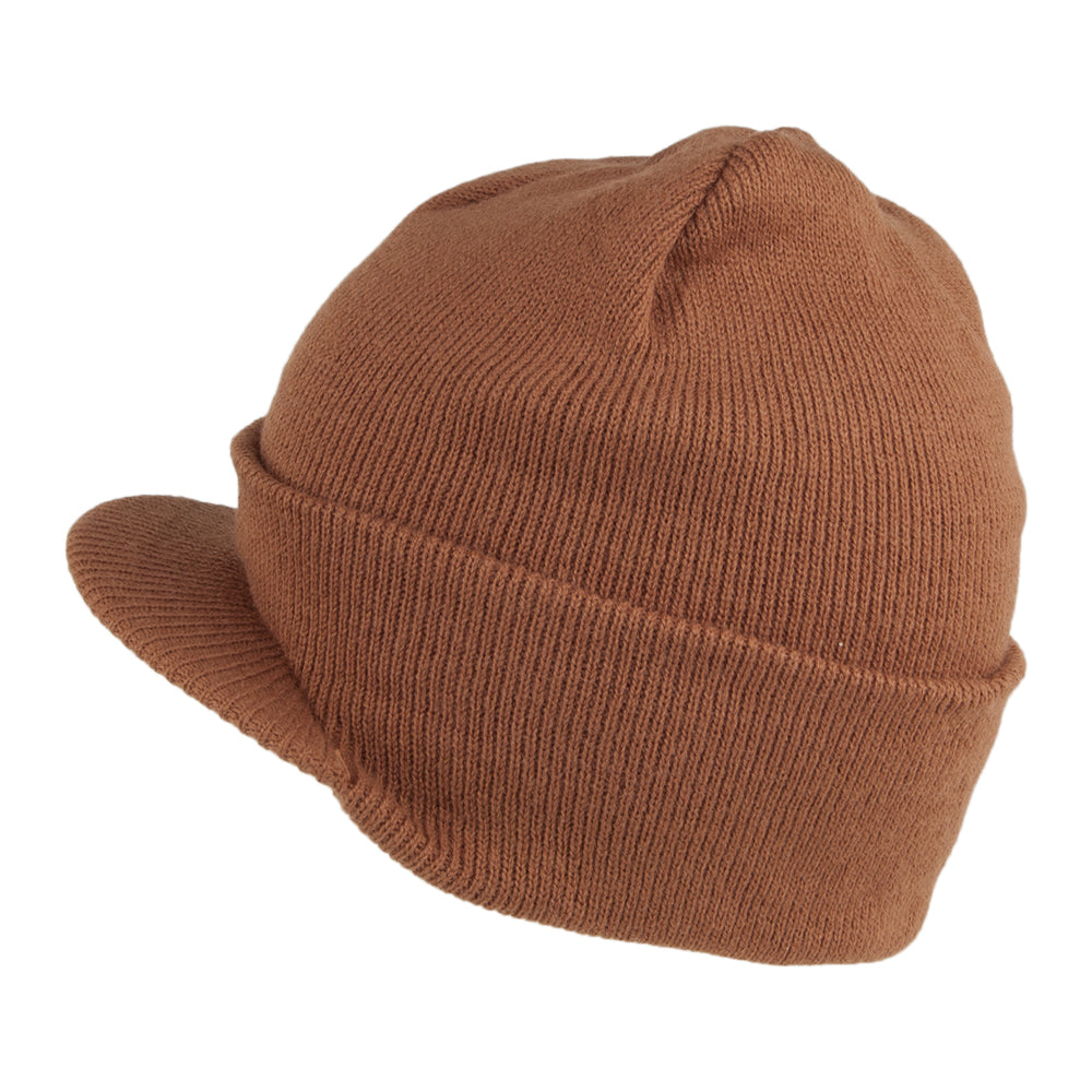 Dorfman Pacific Hats Peaked Beanie Hat - Copper