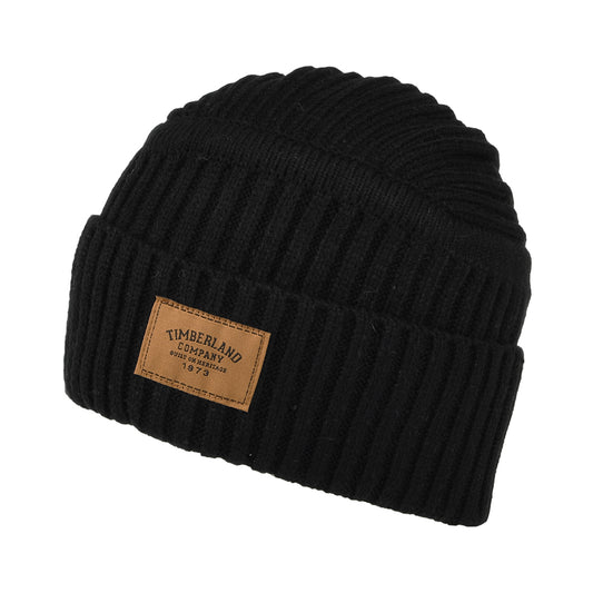 Timberland Hats Gulf Beach Ribbed Beanie Hat - Black
