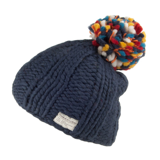 Kusan Multi Pom Bobble Hat - Navy Blue
