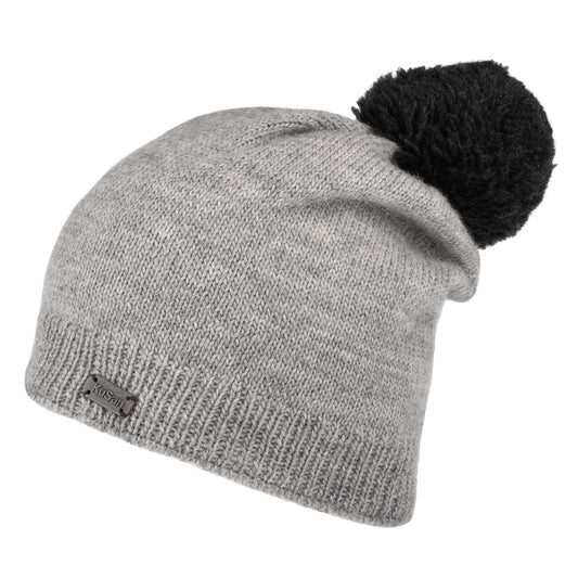 Kusan Contrast Pom Slouch Bobble Hat - Grey