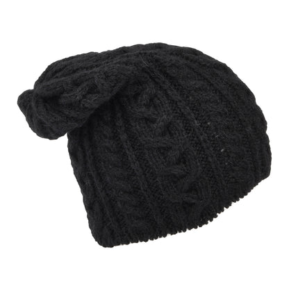 Highland 2000 Super Soft Alpaca Wool Slouch Oversized Beanie Hat - Black