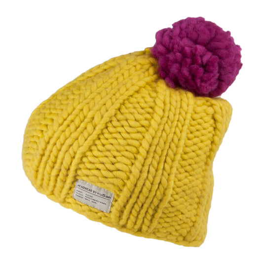 Kusan Multi Pom Bobble Hat - Yellow