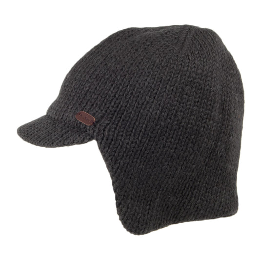 Kusan Hats Ear Warmer Peak Beanie Hat - Grey