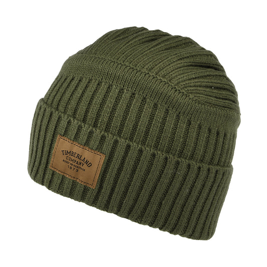 Timberland Hats Gulf Beach Ribbed Beanie Hat - Olive