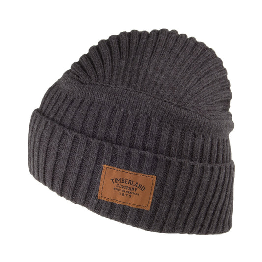 Timberland Hats Gulf Beach Ribbed Beanie Hat - Charcoal