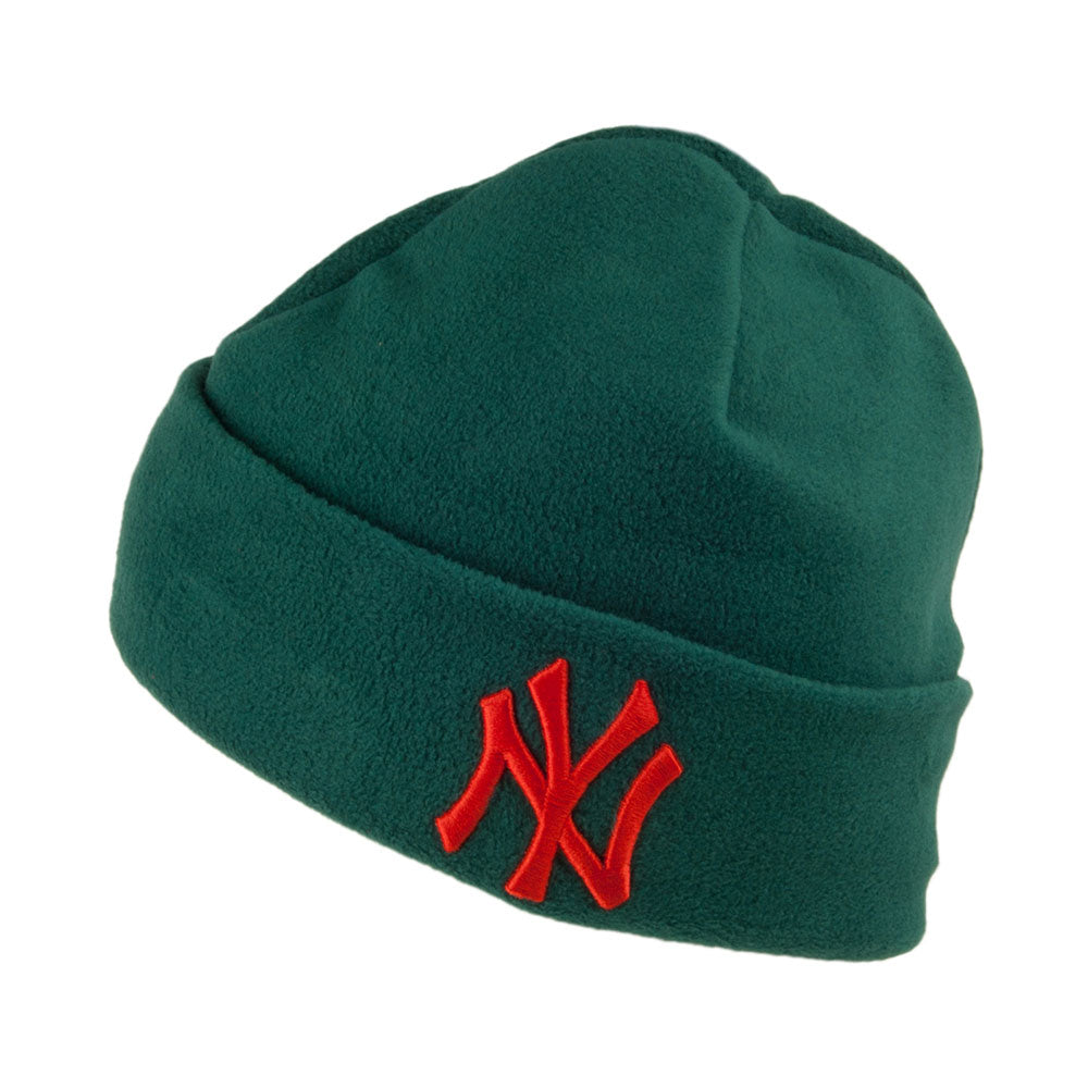 New Era New York Yankees Micro Fleece Knit Beanie Hat - Winter Utility - Green-Orange