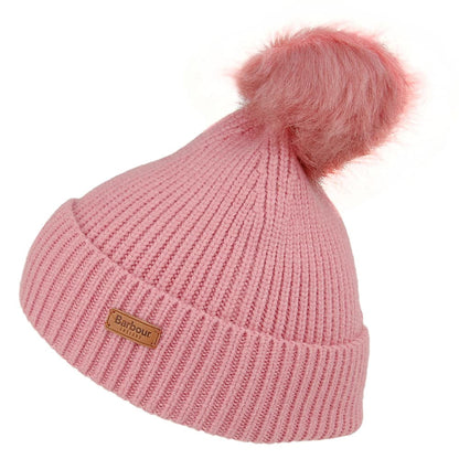 Barbour Hats Dover Faux Fur Pom Bobble Hat - Light Pink