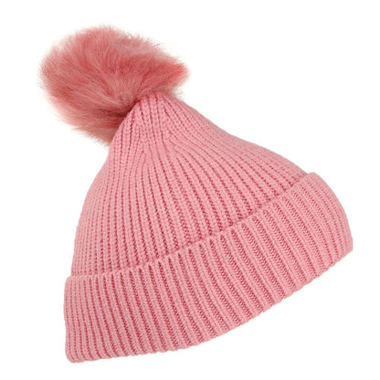 Barbour Hats Dover Faux Fur Pom Bobble Hat - Light Pink