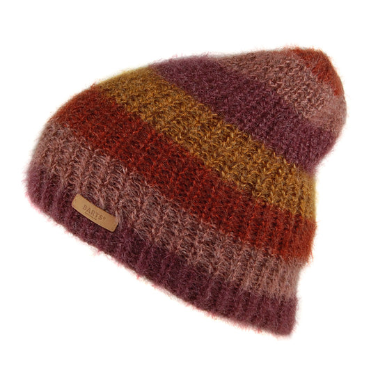 Barts Hats Malve Striped Beanie Hat - Maroon Multi