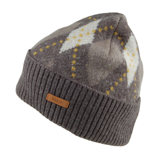 Barts Hats Eyvor Argyle Beanie Hat - Grey