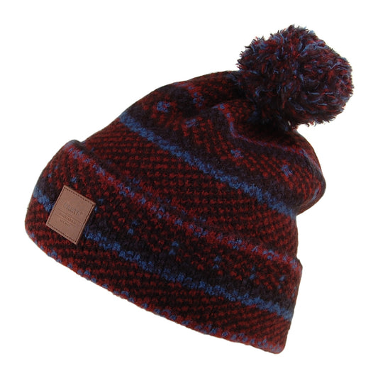 Barts Hats Styr Patterned Bobble Hat - Black-Blue-Burgundy