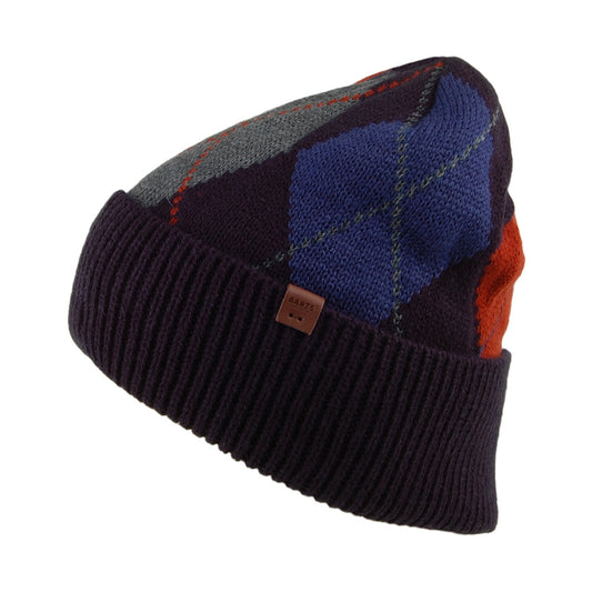 Barts Hats Guer Argyle Beanie Hat - Navy Blue