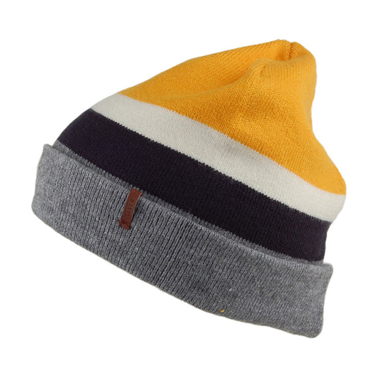 Barts Hats Jispin Slouchy Stripe Beanie Hat - Grey-Yellow