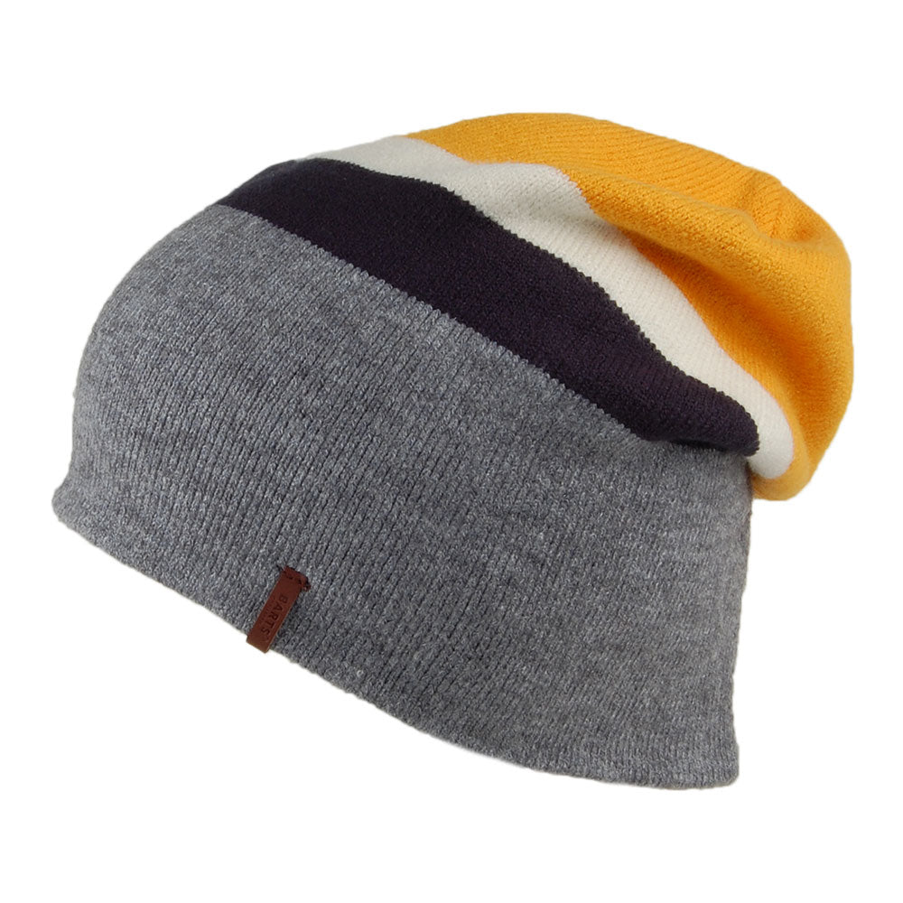 Barts Hats Jispin Slouchy Stripe Beanie Hat - Grey-Yellow