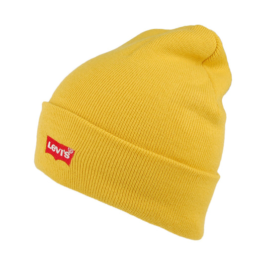 Levi's Hats Red Batwing Embroidery Slouchy Beanie Hat - Yellow