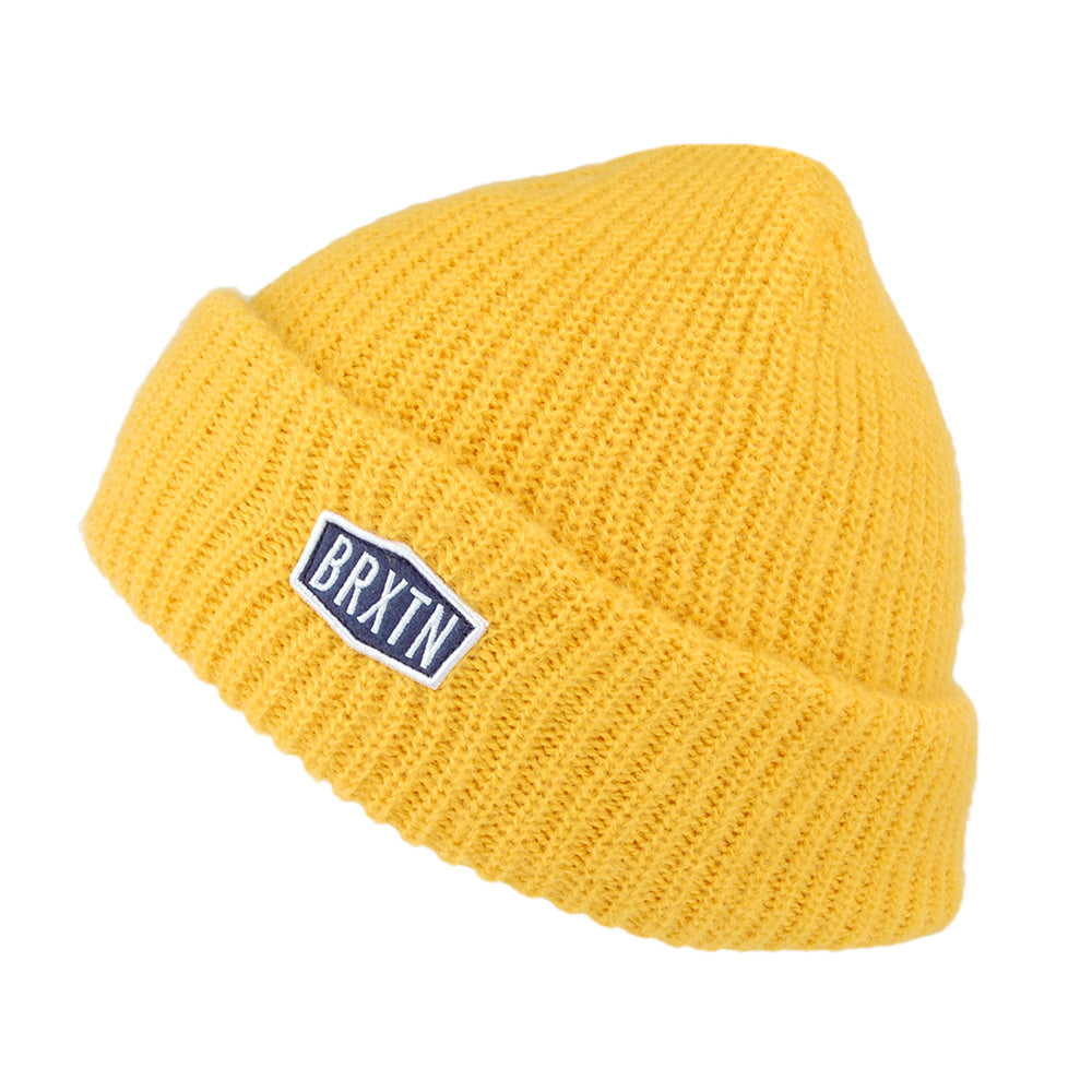 Brixton Hats Malt Heavy Knit Beanie Hat - Yellow