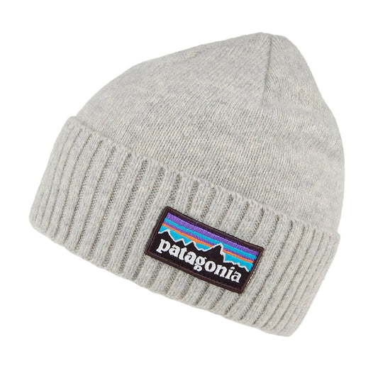 Patagonia Hats P-6 Logo Brodeo Recycled Wool Beanie Hat - Grey