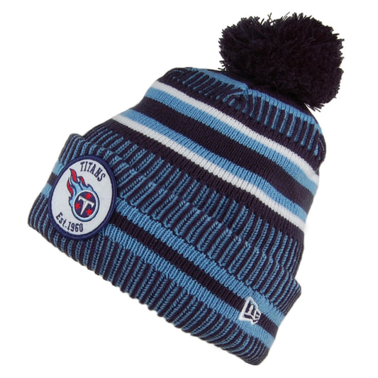 New Era Tennessee Titans Bobble Hat - NFL On Field Knit - Blue