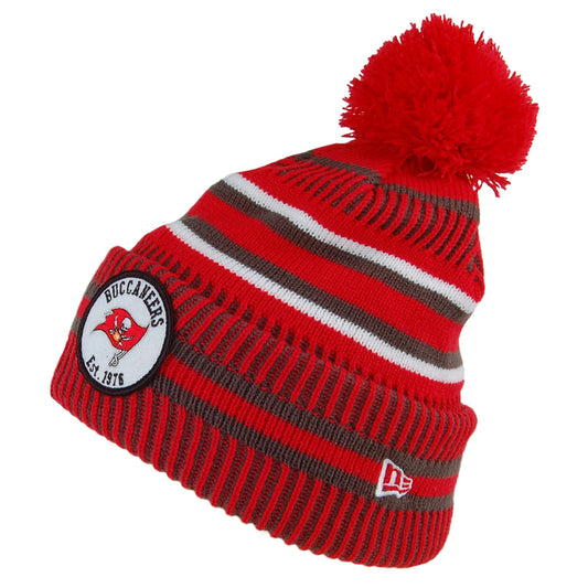 New Era Tampa Bay Buccaneers Bobble Hat - NFL On Field Knit - Red-Grey