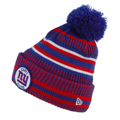 New Era New York Giants Bobble Hat - NFL On Field Knit - Red-Blue