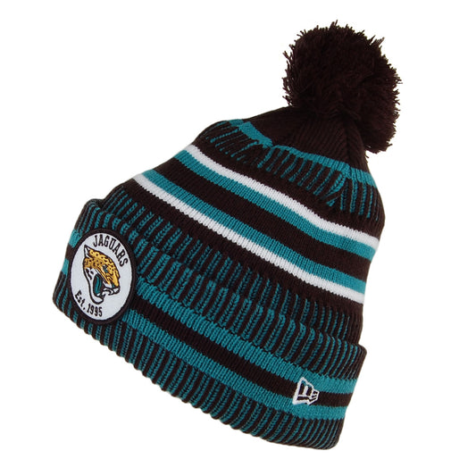 New Era Jacksonville Jaguars Bobble Hat - NFL On Field Knit - Teal-Black