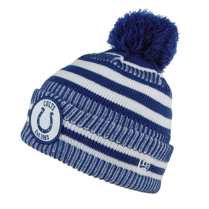 New Era Indianapolis Colts Bobble Hat - NFL On Field Knit - Navy-White