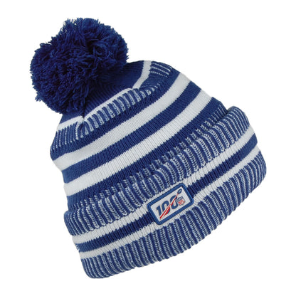 New Era Indianapolis Colts Bobble Hat - NFL On Field Knit - Navy-White