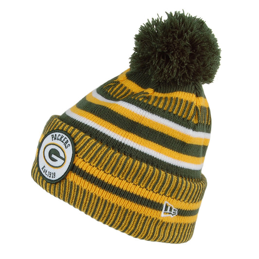New Era Green Bay Packers Bobble Hat - NFL On Field Knit - Green-Yellow