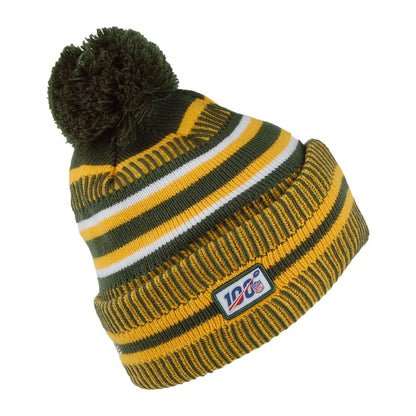 New Era Green Bay Packers Bobble Hat - NFL On Field Knit - Green-Yellow