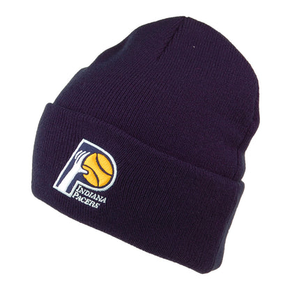 Mitchell & Ness Indiana Pacers Beanie Hat - NBA Team Logo Cuff Knit - Navy Blue
