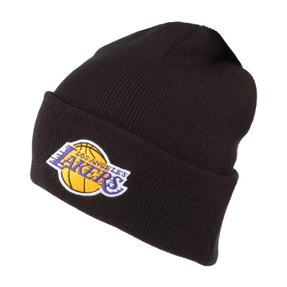 Mitchell & Ness L.A. Lakers Beanie Hat - NBA Team Logo Cuff Knit - Black