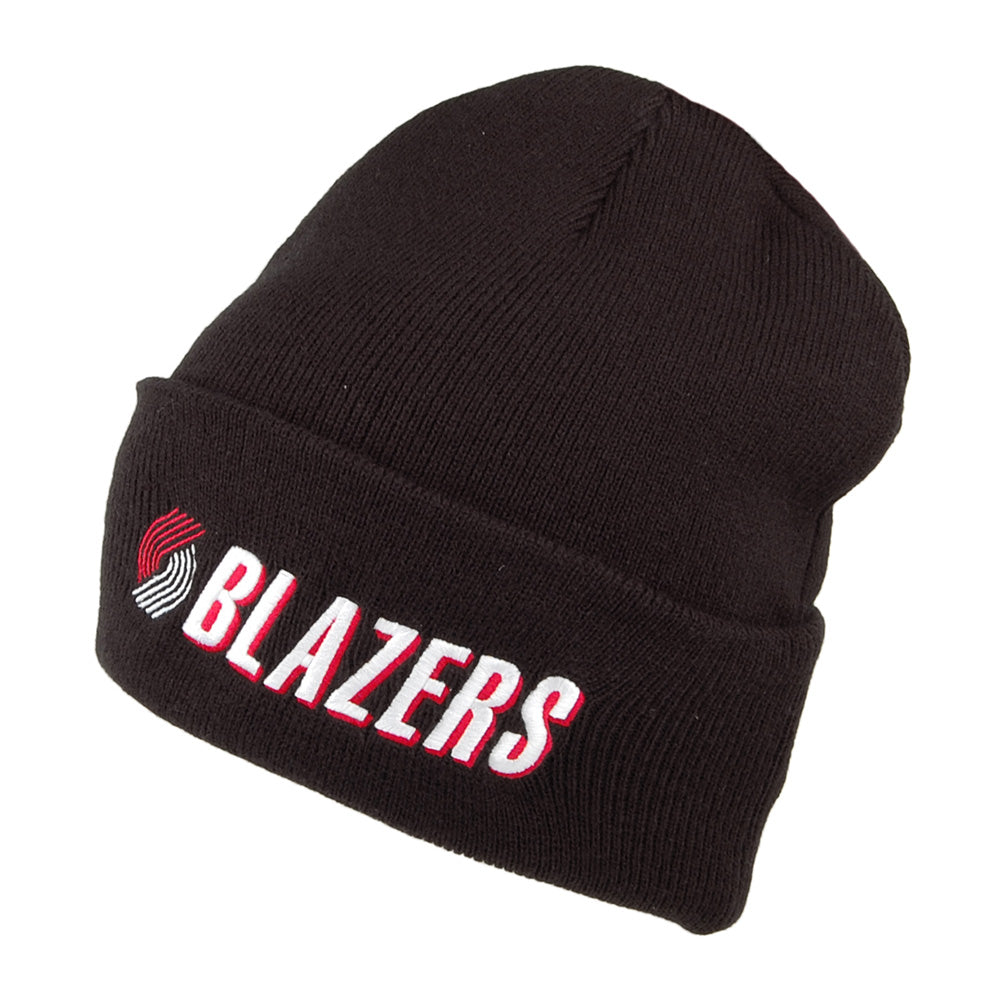 Mitchell & Ness Portland Trail Blazers Beanie Hat - NBA Team Logo Cuff Knit - Black