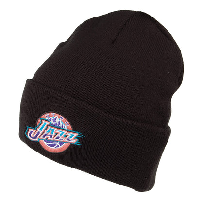 Mitchell & Ness Utah Jazz Beanie Hat - NBA Team Logo Cuff Knit - Black