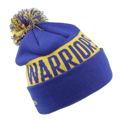 New Era Golden State Warriors Bobble Hat - NBA Team Tonal Knit - Blue-Yellow