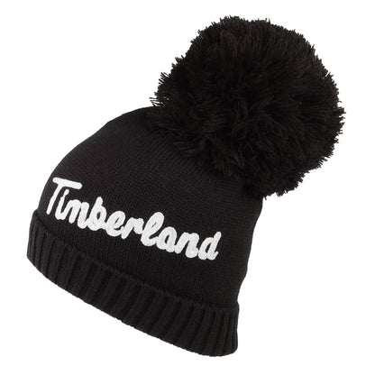 Timberland Hats Womens Logo Embroidery Bobble Hat - Black