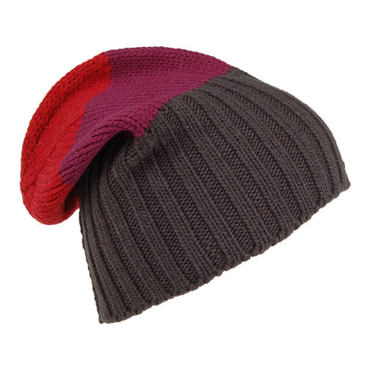 Kusan Merino Floppy Beanie Hat - Red-Purple