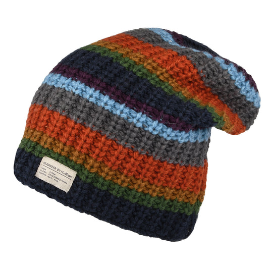 Kusan Cardi Floppy Beanie Hat - Navy-Orange