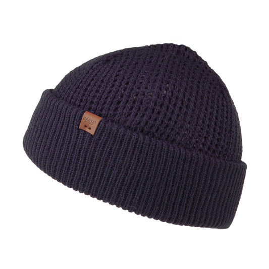 Barts Hats Adas Waffle Knit Cuffed Beanie Hat - Navy Blue