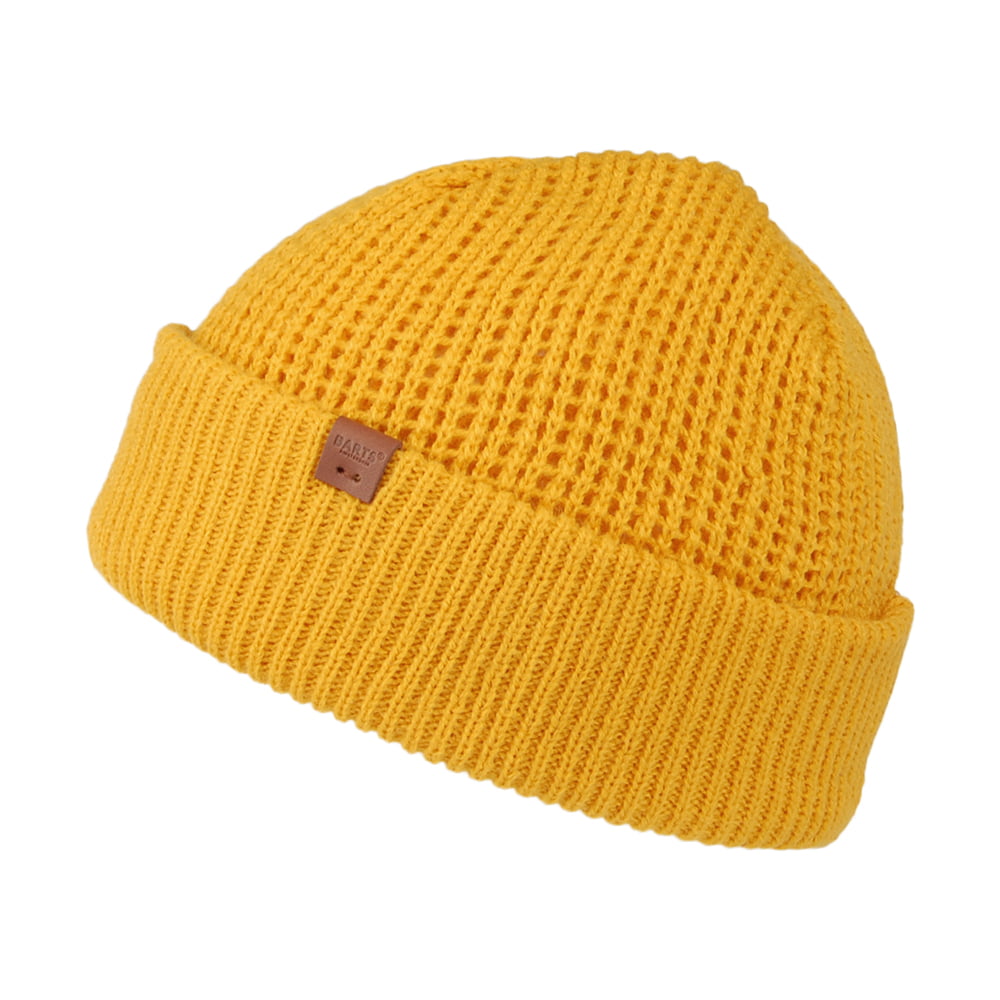 Barts Hats Adas Waffle Knit Cuffed Beanie Hat - Yellow