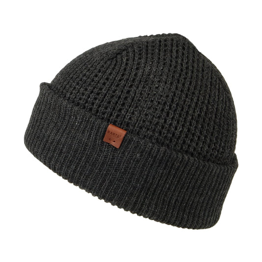 Barts Hats Adas Waffle Knit Cuffed Beanie Hat - Charcoal
