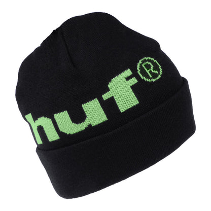 HUF 98 Logo Beanie Hat - Black