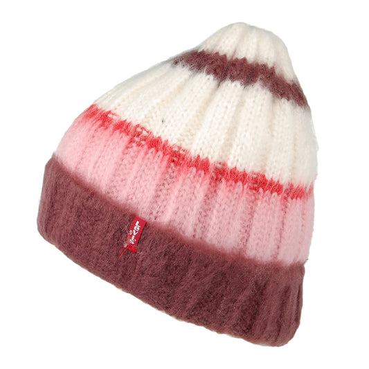 Levi's Hats Striped Knit Beanie Hat - Pink-White