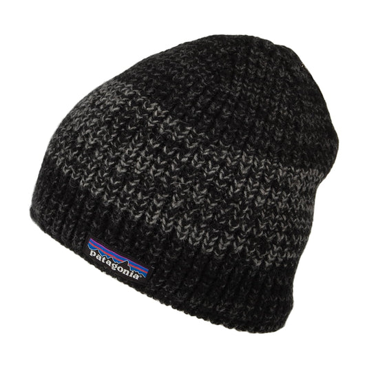 Patagonia Hats Speedway Recycled Wool Beanie Hat - Black-Grey