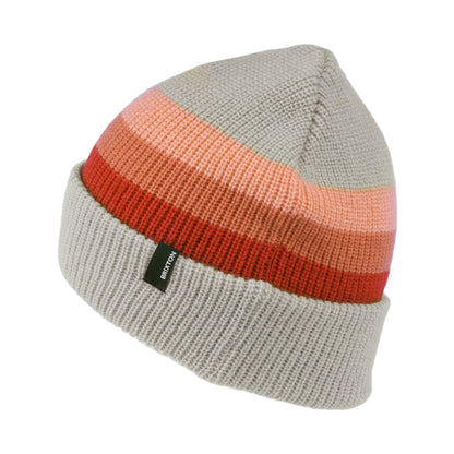 Brixton Hats Heist Stripe Beanie Hat - Cream-Multi