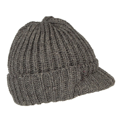 Highland 2000 English Wool Small Peak Beanie Hat - Charcoal