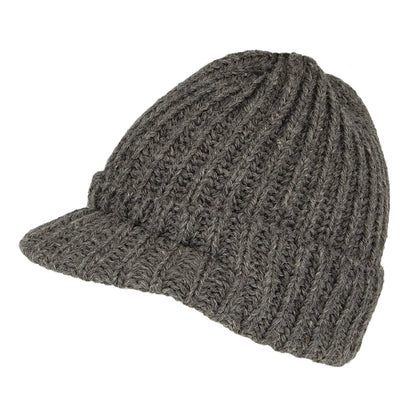 Highland 2000 English Wool Small Peak Beanie Hat - Charcoal